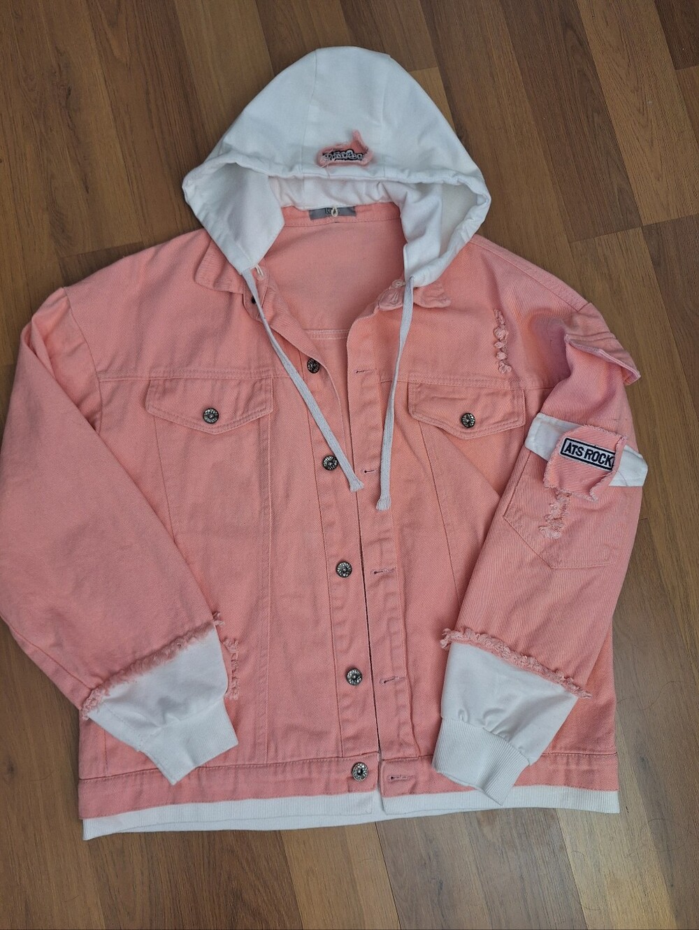 Polo Mano Men's Denim Hoodie Jacket, Size L